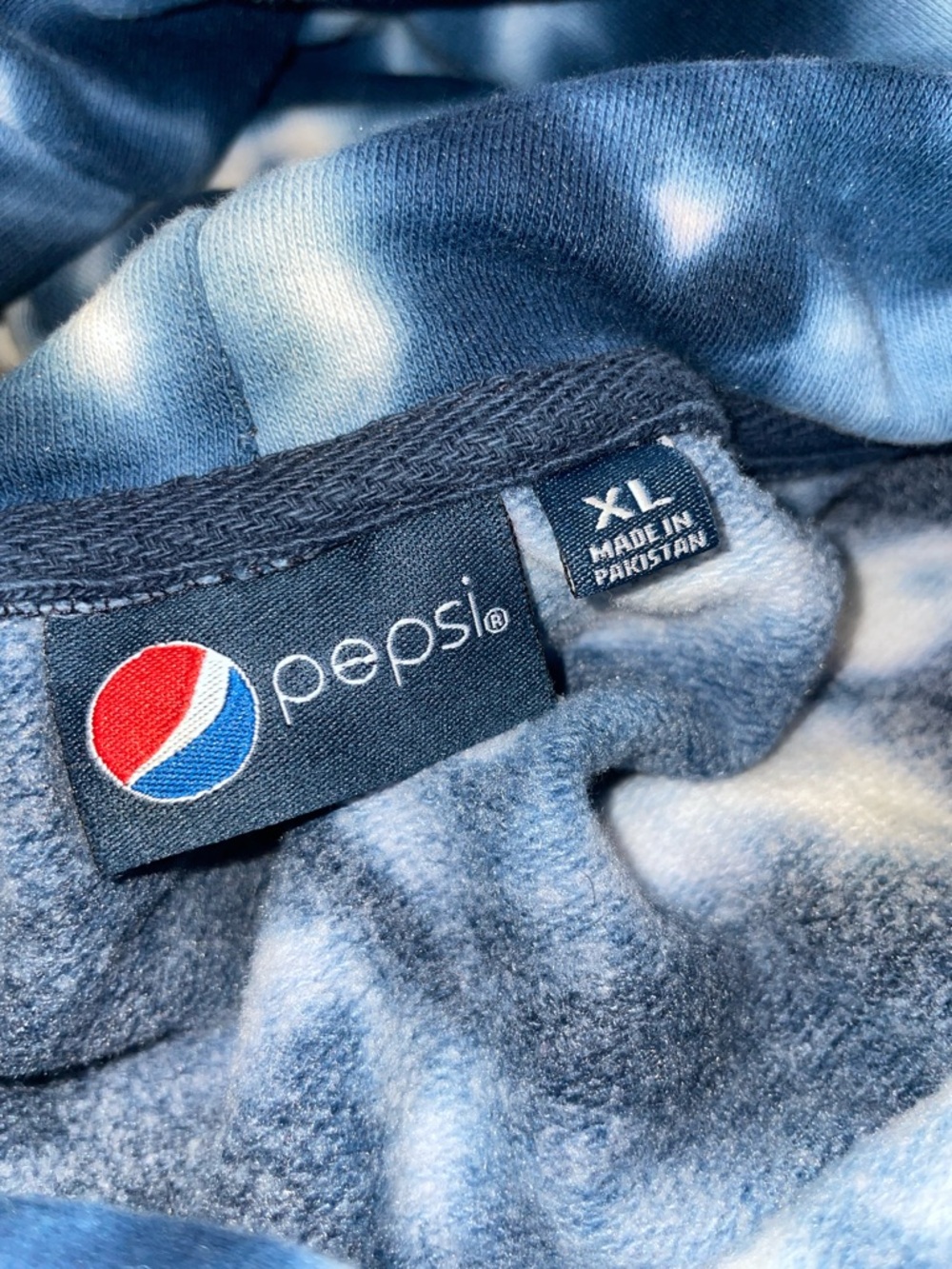 Pepsi Tie-Dye Cropped Hoodie - Blue, White, Red - Picture 6 of 8